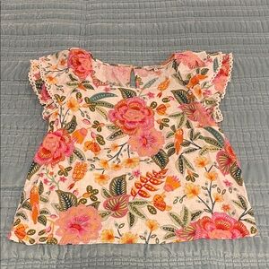 Rachel Zoe Floral Blouse - Pink and Orange